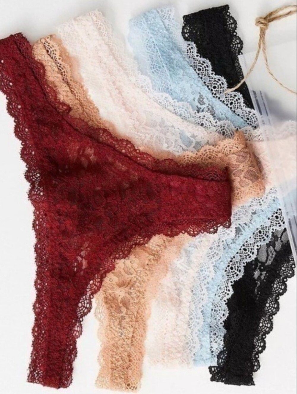 INTIMATELY BY FREE People Lace Low-Rise Thong Panties Set of 5 Colors NWT MED - Picture 13 of 13